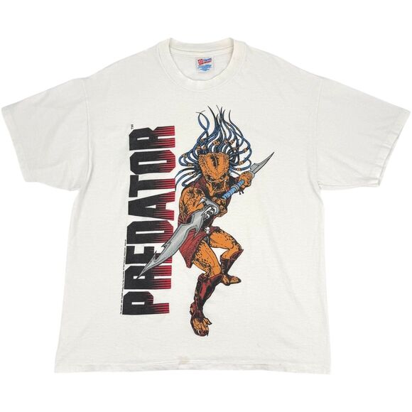 RARE Vintage Hanes 1994 Predator Movie Promo Single Stitch T-Shirt White XL - Picture 1 of 15